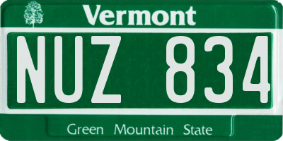 VT license plate NUZ834