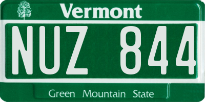 VT license plate NUZ844