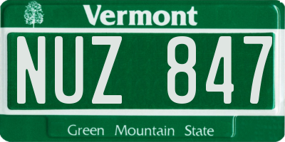 VT license plate NUZ847