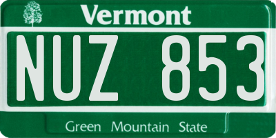VT license plate NUZ853