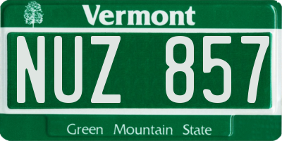 VT license plate NUZ857