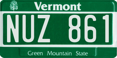 VT license plate NUZ861