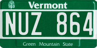 VT license plate NUZ864