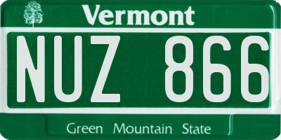 VT license plate NUZ866