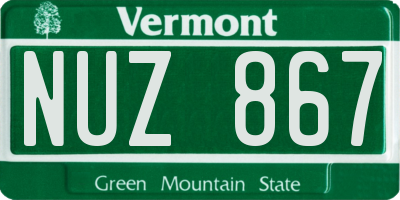 VT license plate NUZ867