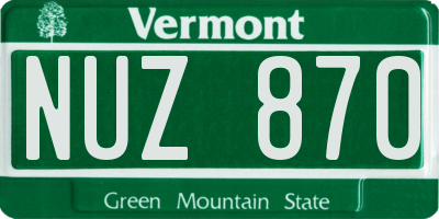 VT license plate NUZ870