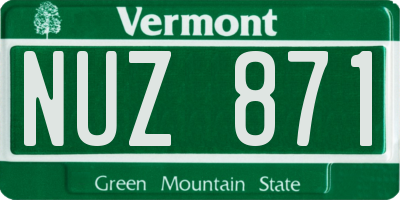 VT license plate NUZ871