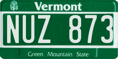 VT license plate NUZ873