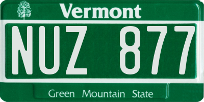 VT license plate NUZ877