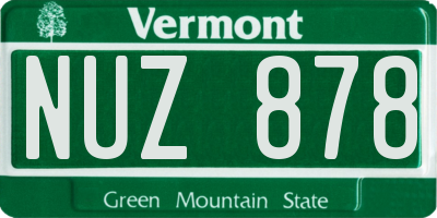 VT license plate NUZ878