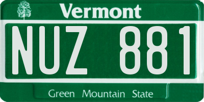 VT license plate NUZ881