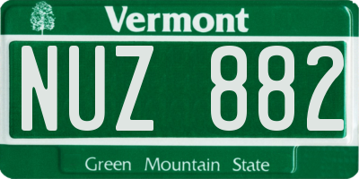 VT license plate NUZ882