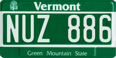 VT license plate NUZ886