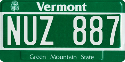 VT license plate NUZ887