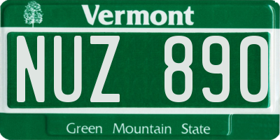 VT license plate NUZ890