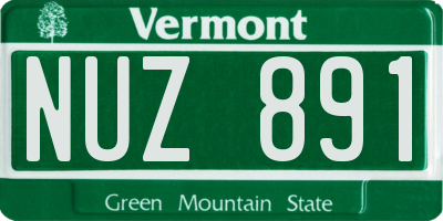 VT license plate NUZ891
