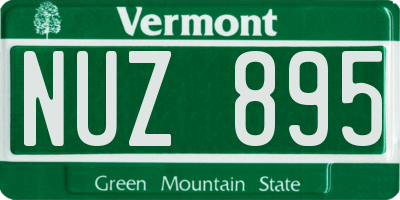 VT license plate NUZ895
