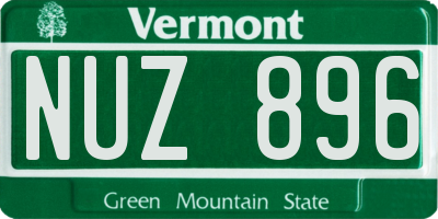 VT license plate NUZ896