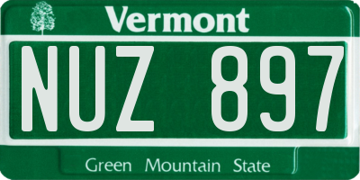VT license plate NUZ897