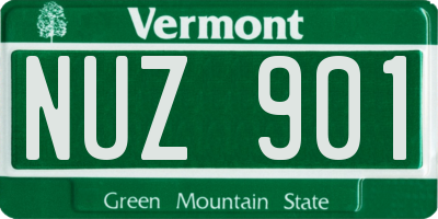 VT license plate NUZ901