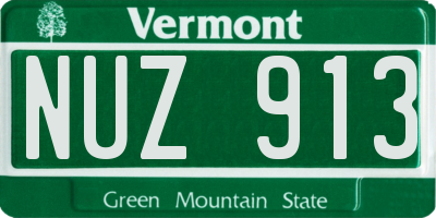 VT license plate NUZ913