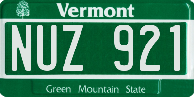VT license plate NUZ921