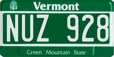 VT license plate NUZ928