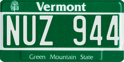 VT license plate NUZ944