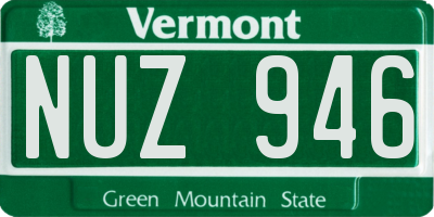 VT license plate NUZ946