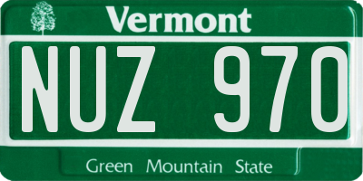 VT license plate NUZ970