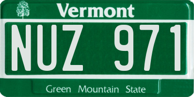 VT license plate NUZ971