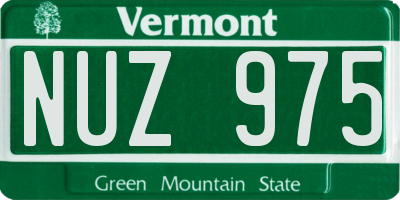 VT license plate NUZ975