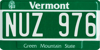 VT license plate NUZ976