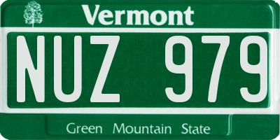 VT license plate NUZ979
