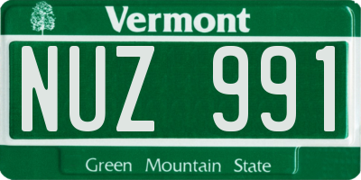 VT license plate NUZ991