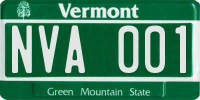 VT license plate NVA001