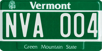VT license plate NVA004
