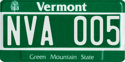 VT license plate NVA005