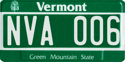 VT license plate NVA006