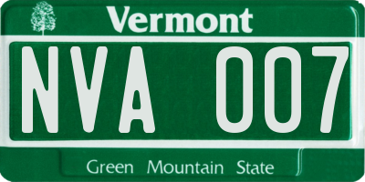 VT license plate NVA007