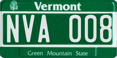 VT license plate NVA008
