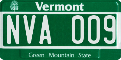 VT license plate NVA009