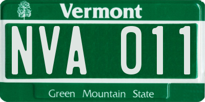 VT license plate NVA011