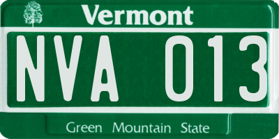 VT license plate NVA013