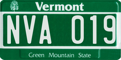 VT license plate NVA019