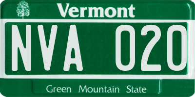 VT license plate NVA020