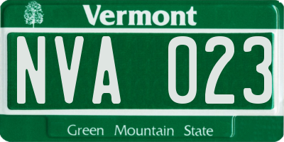 VT license plate NVA023