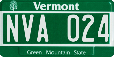 VT license plate NVA024
