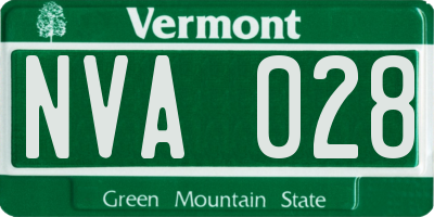 VT license plate NVA028
