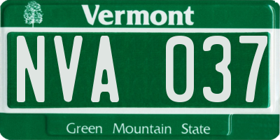 VT license plate NVA037